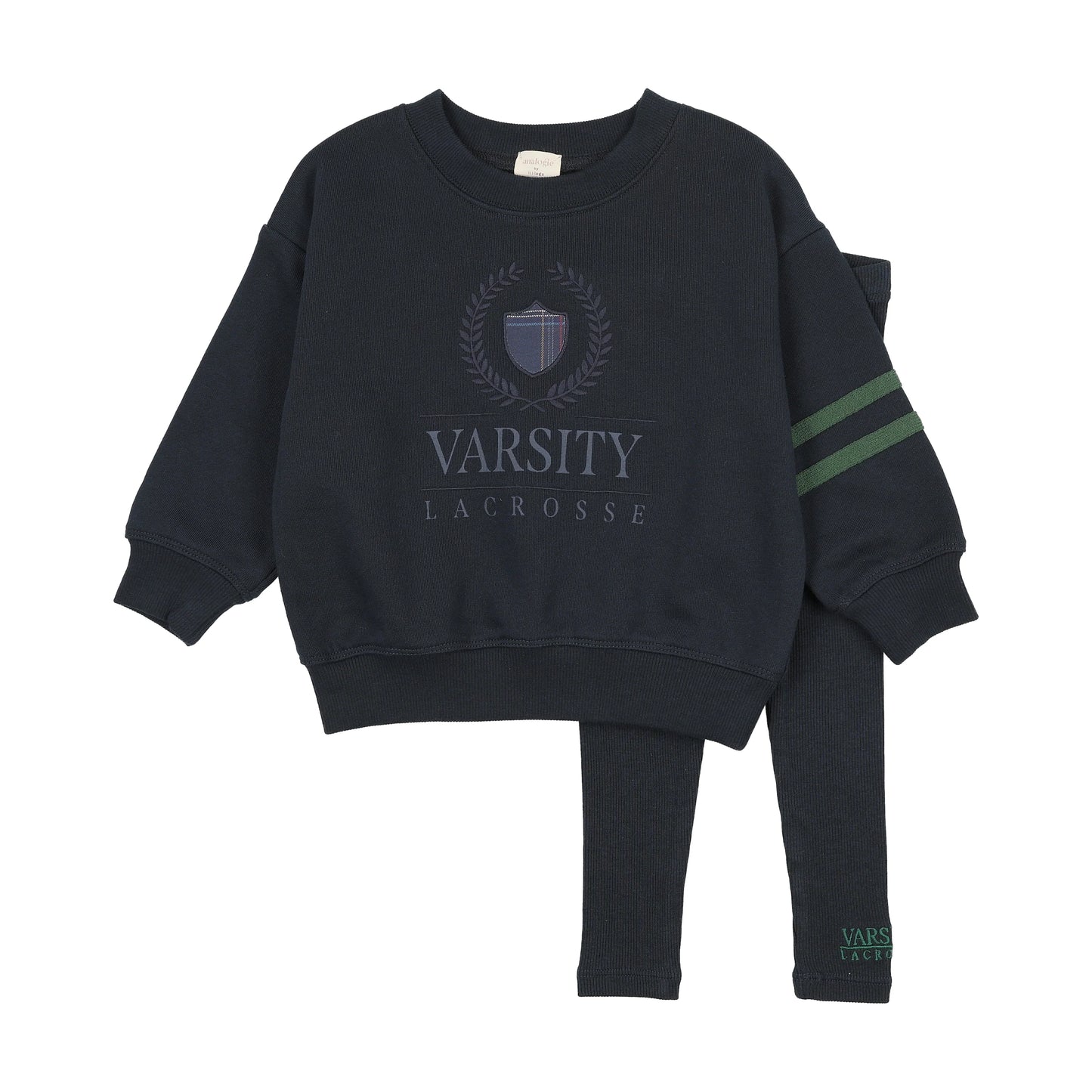 Lil Legs Fan Club Boys Sweatshirt Set Big Logo - Navy