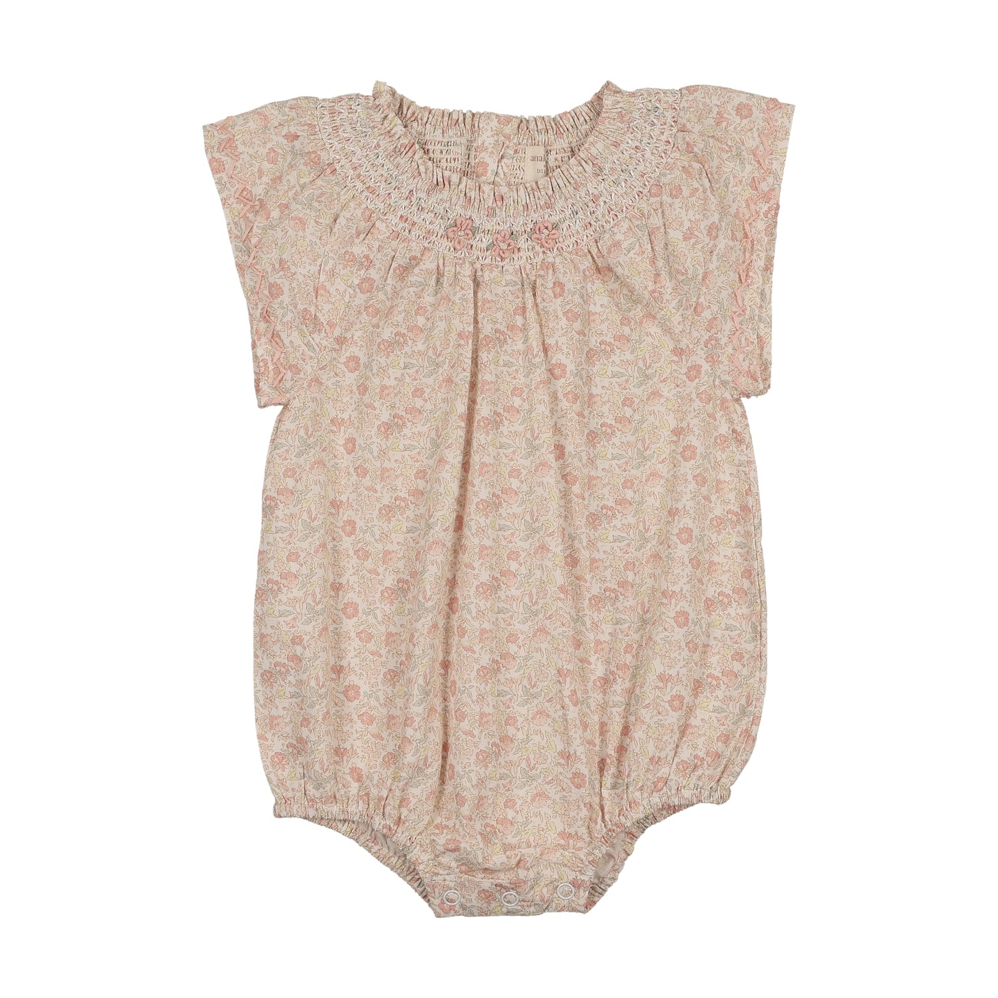 Lil Legs Sunny Blossoms Flutter Romper- Bud Pink