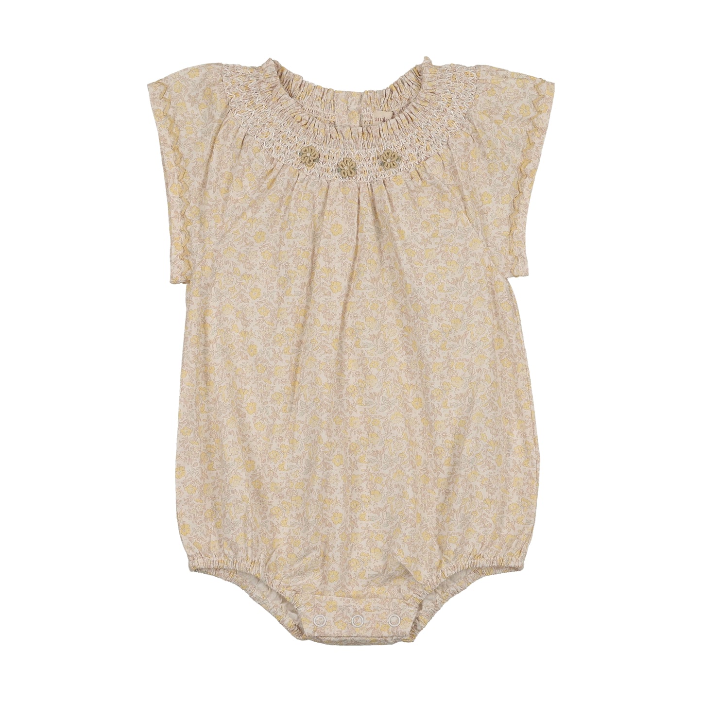 Lil Legs Sunny Blossoms Flutter Romper- Yellow