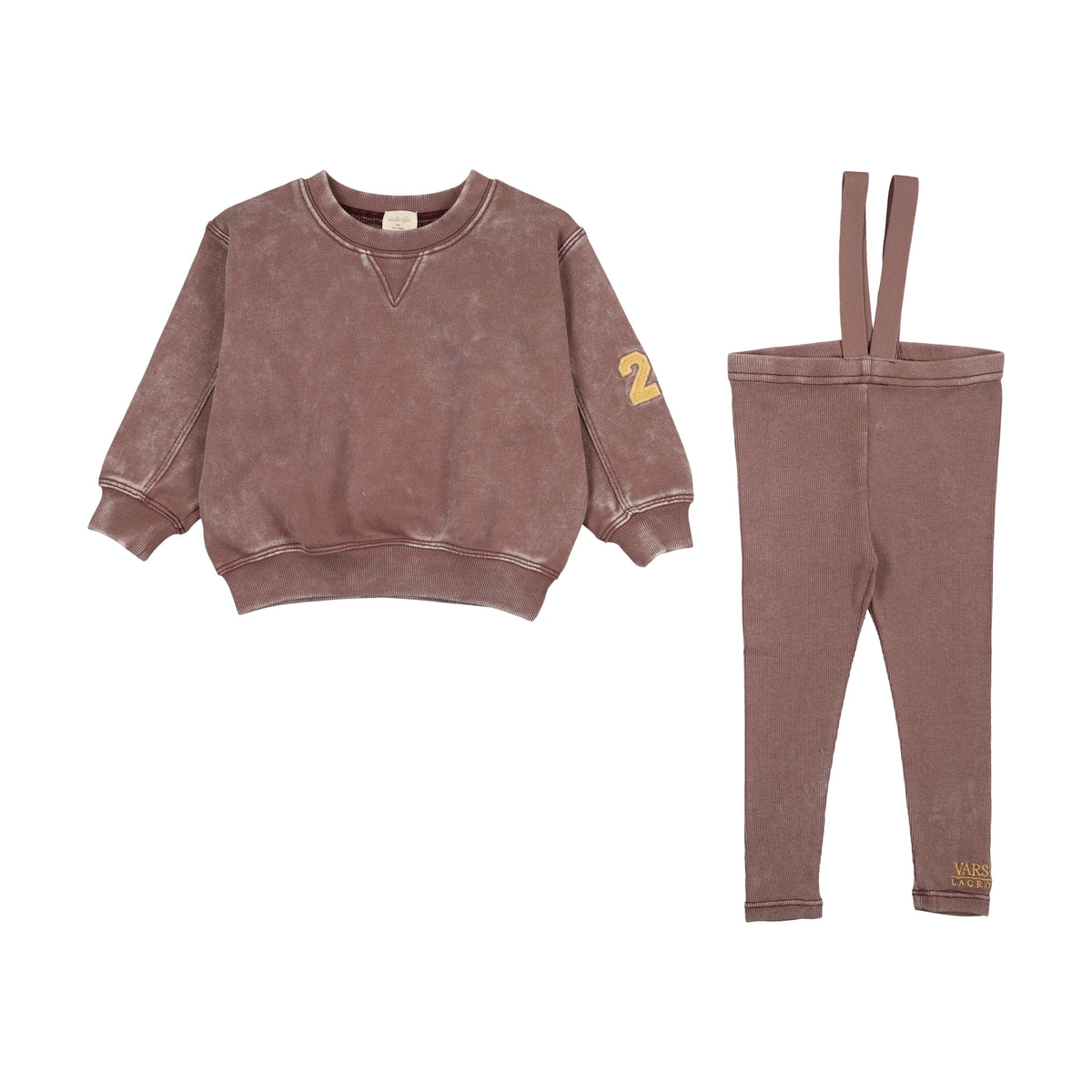 Lil Legs Wash Toddler Suspender Set - Misty Lilac