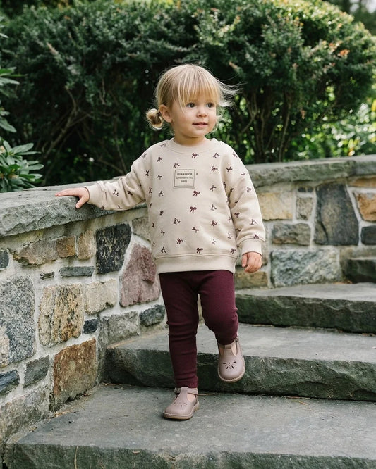Lil Legs Bow Sweatshirt Set - Bow Print