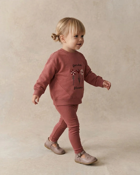 Lil Legs Flower Sweatshirt Set - Vintage Pink