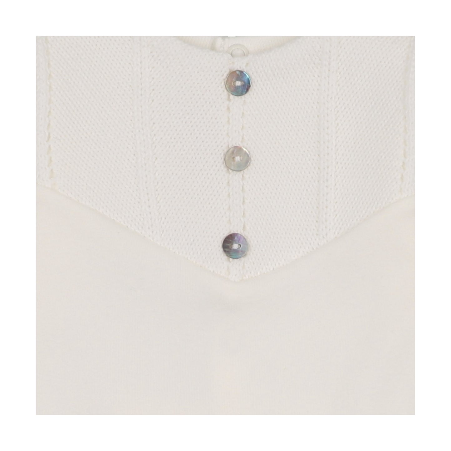 Mon Tresor V-Knit Henley Layette Set- Ivory