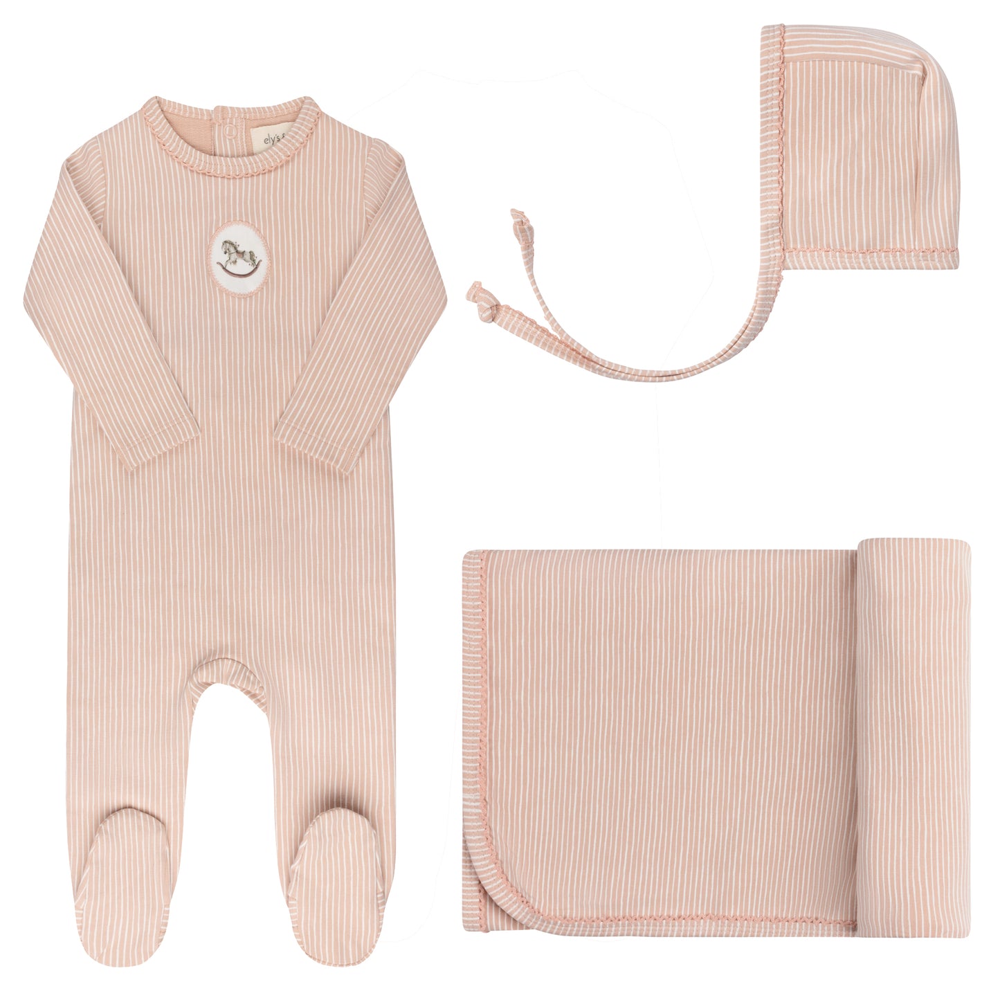Pink Cotton French Terry Rocking Horse Take Me Home Set