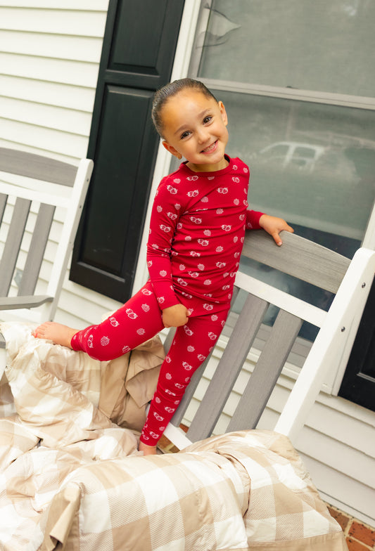 Little Label Bamboo All Over Print Pajama -
 Strawberries