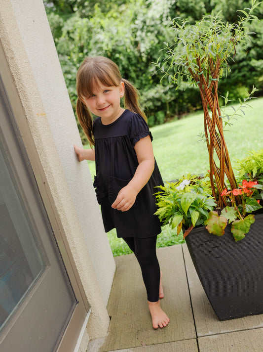 Little Label 2 Piece Black Shabbos Robe Set