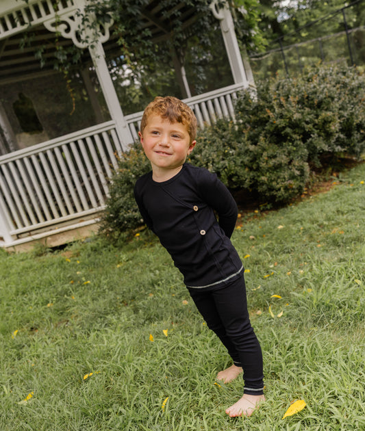 Little Label Black Weekend Wrap Pajama Buttons