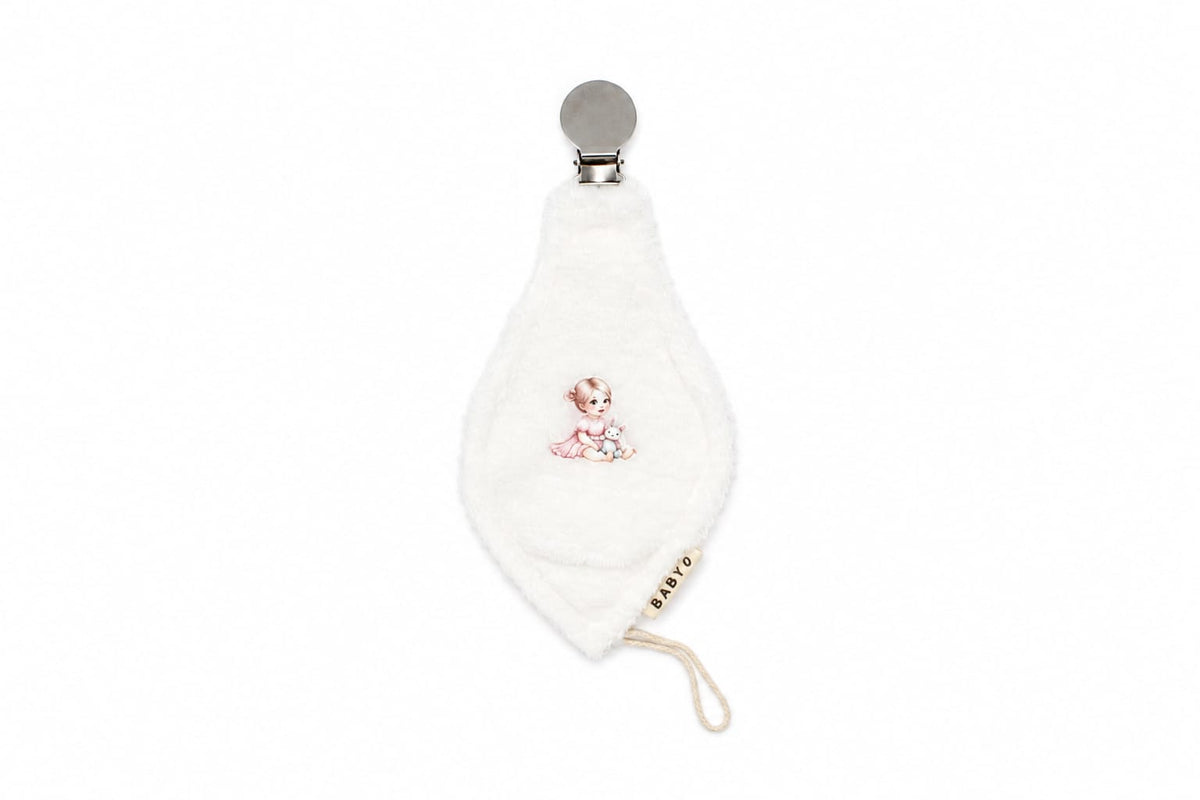 BabyO White Baby Oval Pacifier Clip