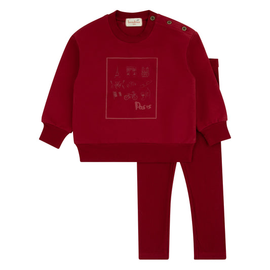 Bondoux Paris Burgandy Red 2 Pcs Set