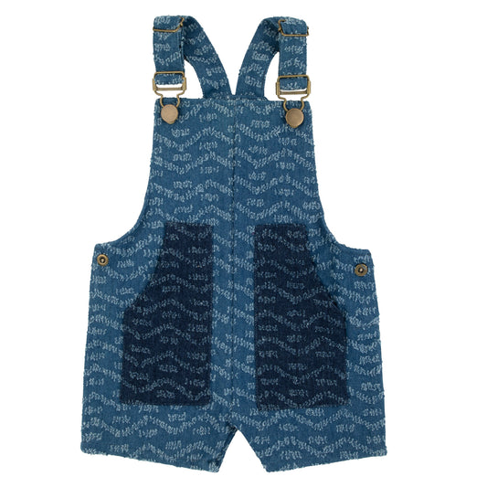 Bondoux Boys Textured Two Tone Denim Romper