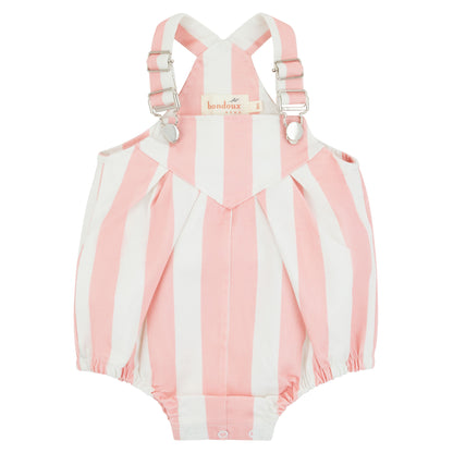 Bondoux Neon Pink Striped Girls Romper