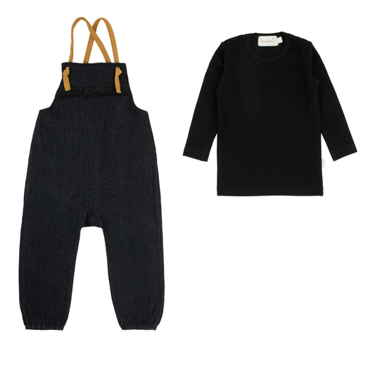 Bondoux Yellow Denim Romper-Girls