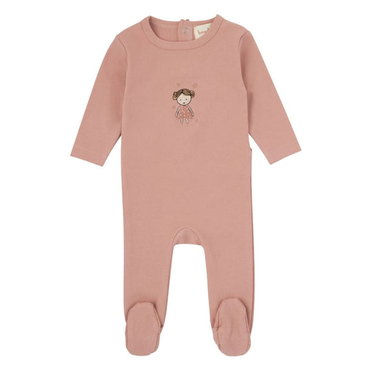Bondoux Doll Girls Mauve Pink Footie
