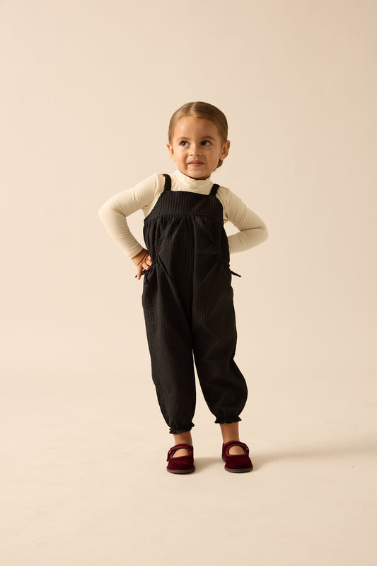 Lil Legs Jacquard Romper - Black