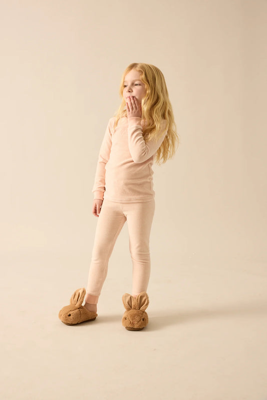 Lil Legs Velour Lounge Set -  Pink Stripe