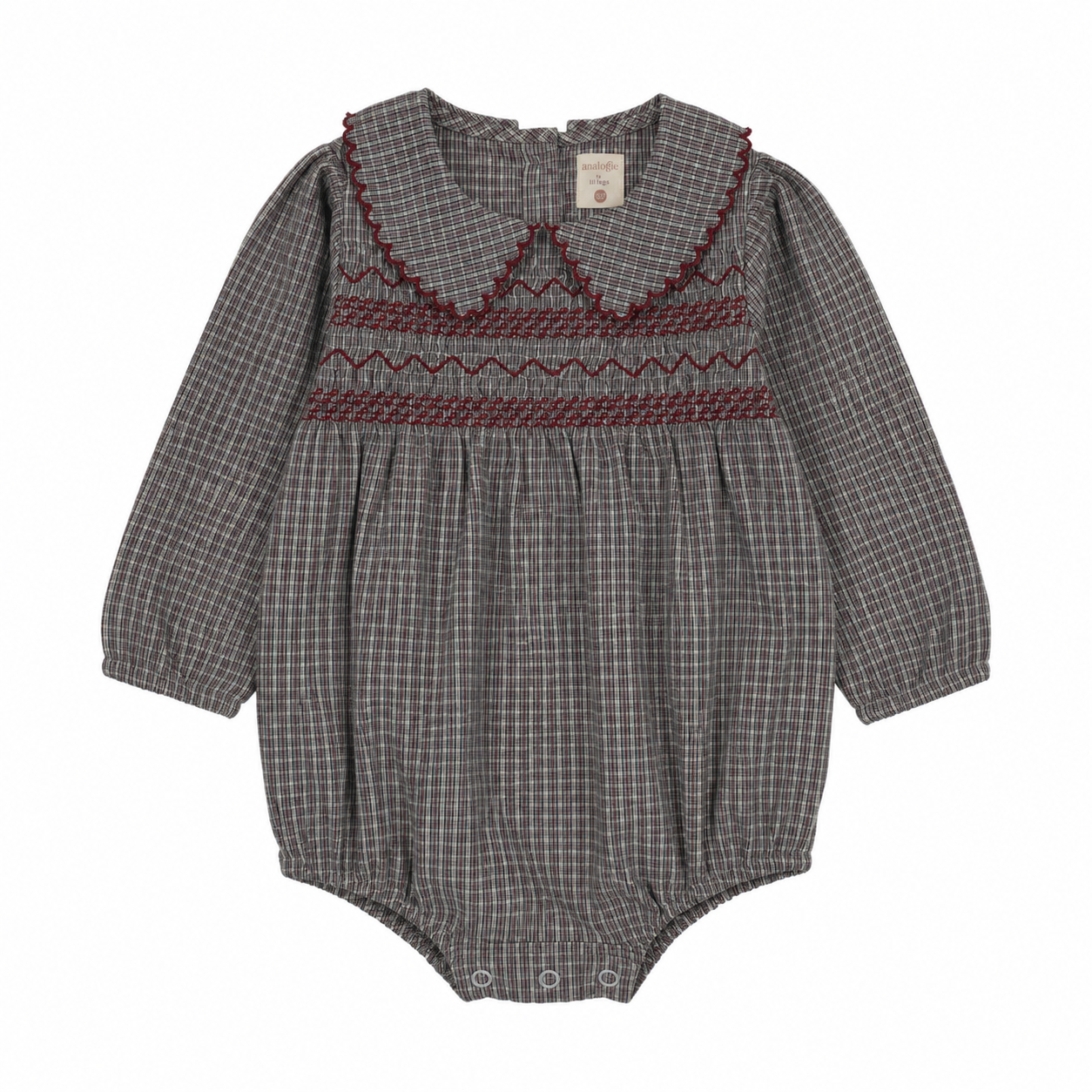 Lil Legs Plaid Edition Girls Romper - Soft Gray Plaid