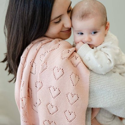 Bleu La La - 100% Luxury Cotton Receiving Swaddle Baby Blanket Pink