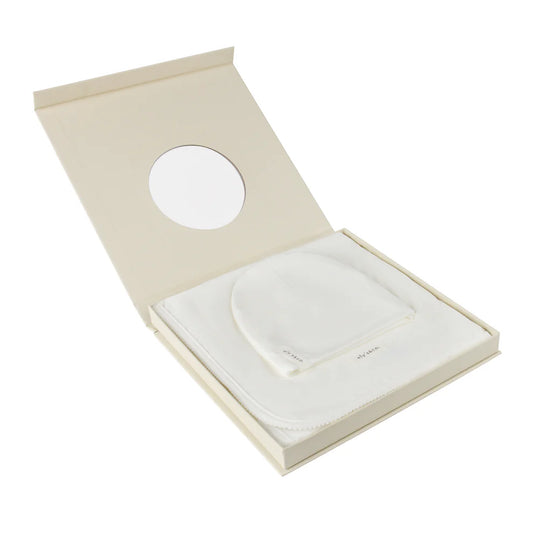 Ely's and Co Modal Swaddle + Beanie Set in Gift Box - Ivory