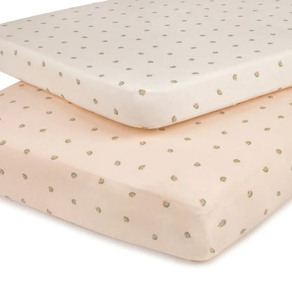 Ely's and Co Pink Vintage Floral Cotton Sheets, 2 Pack  - Pack N Play Sheets