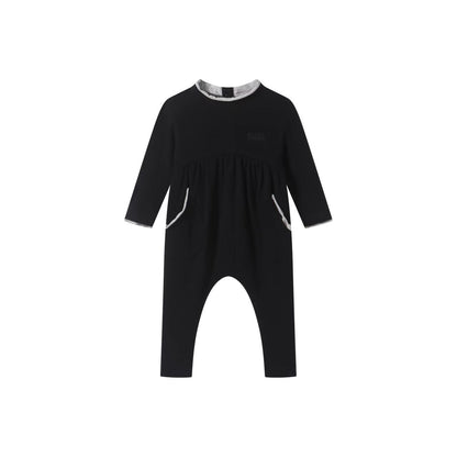 Ba Na Toddler Romper Black with Grey Trim