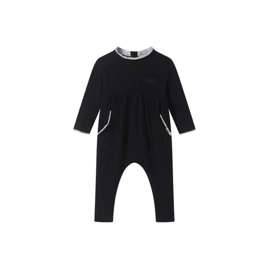 Ba Na Toddler Romper Black with Grey Trim