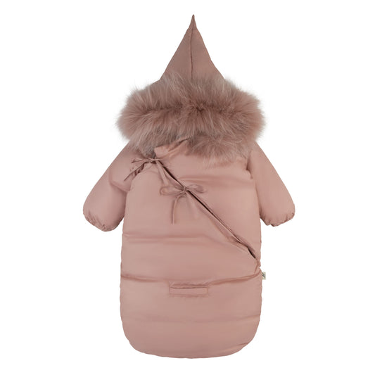 Bondoux Bow Wrap Snowsuit-Rose