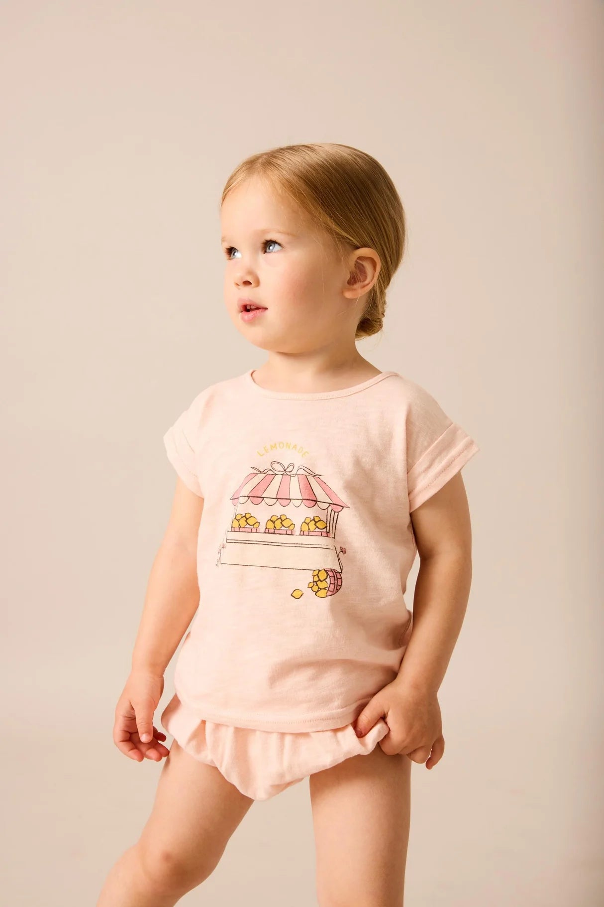 Lil Legs Lemon Toddler Girl Set- Cloud Pink