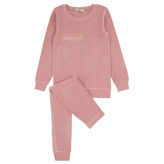 Noggi Velour Patch Loungewear set -Mauve