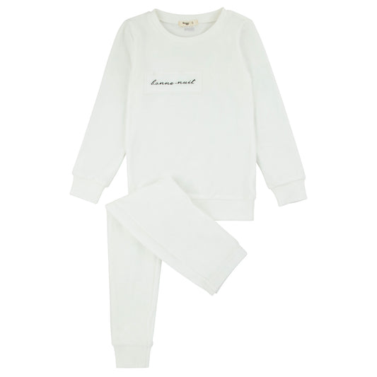 Noggi Velour Patch Loungewear set -White