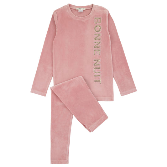 Noggi Puffy Letters Loungewear Set -Pink