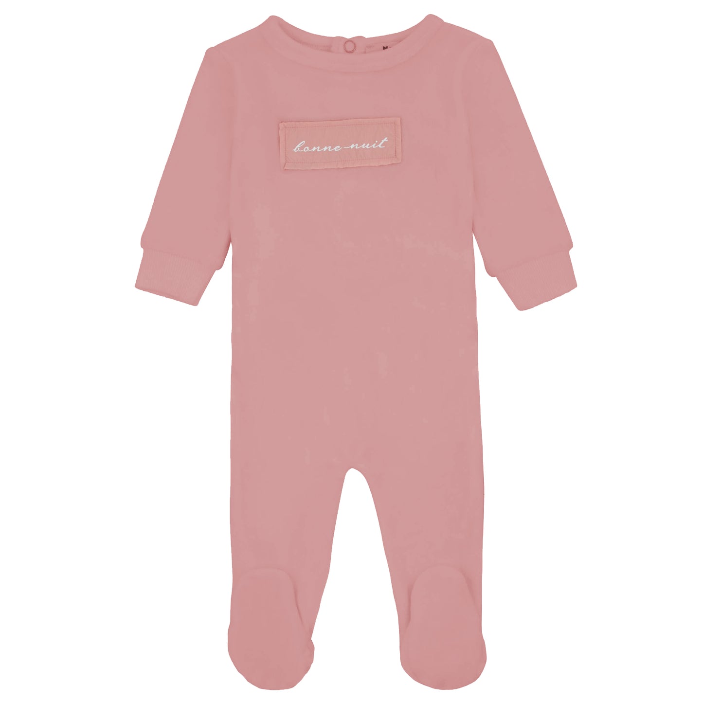 Noggi Velour Patch Footie- Mauve