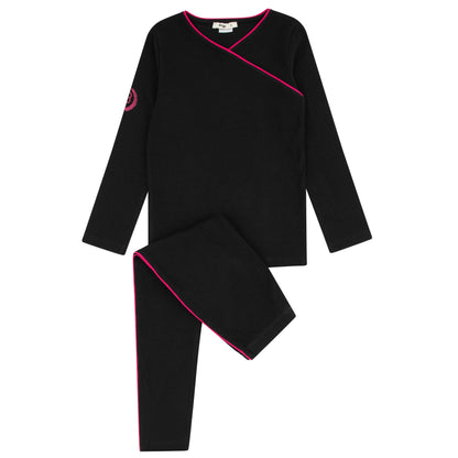 Noggi Emblem Loungewear Set- Fuschia Trim