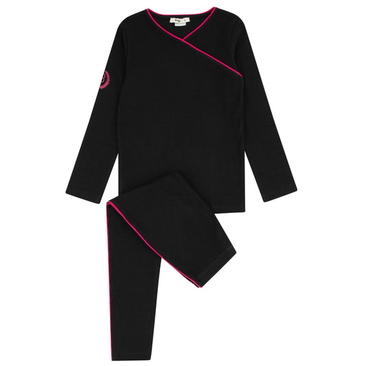Noggi Emblem Loungewear Set- Fuschia Trim