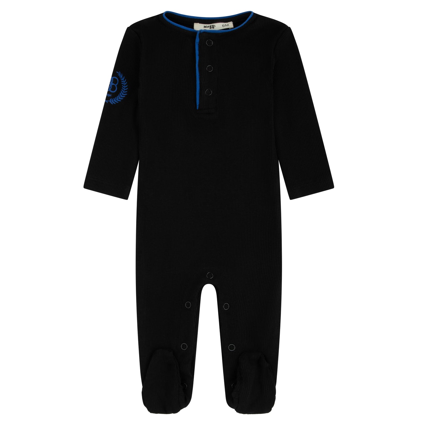 Noggi Emblem Footie- Blue Trim
