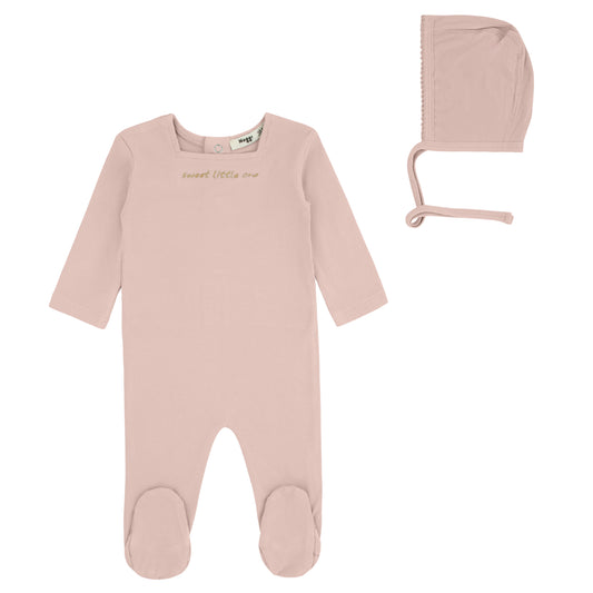 Noggi Sweet Little One Footie+Hat- Pink