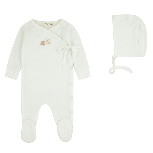 Noggi Pointelle Footie Set- White