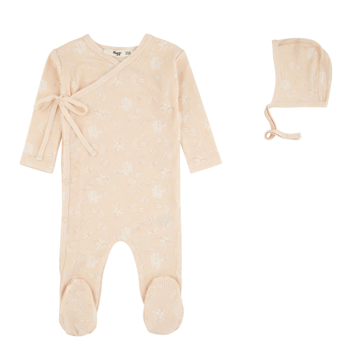 Noggi Ribbed Floral Wrap Footie Set- Boys
