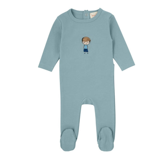 Bondoux Doll Boys Dusty Blue Footie