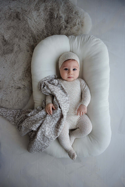Lilette Dahlia Vines Print Layette Set - Cream/Pink