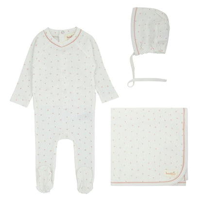 Bondoux Pink Butterfly Print Girls Layette Set
