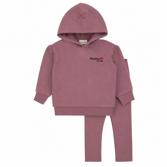 Bondoux Acid Wash Mauve Chalk Girls 2 Pcs
