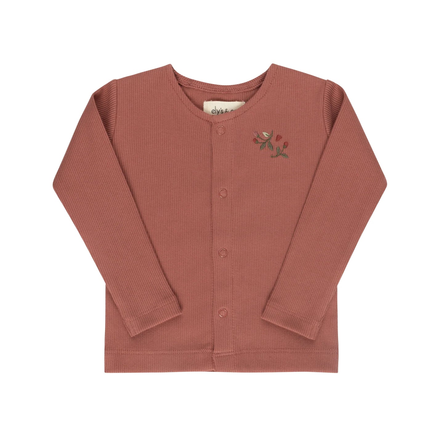 Ely's and Co Floral Embroidered Collar Collection Overall and Cardigan Set- Ivory Pink