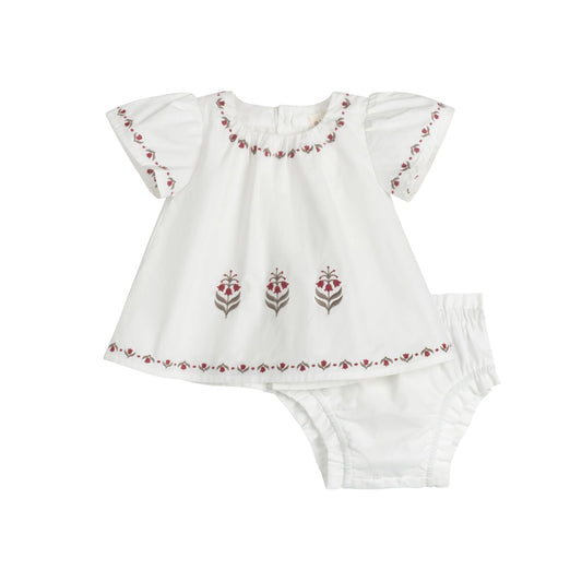 Looms  Embroidered Trim 2 Piece Set – Ivory
