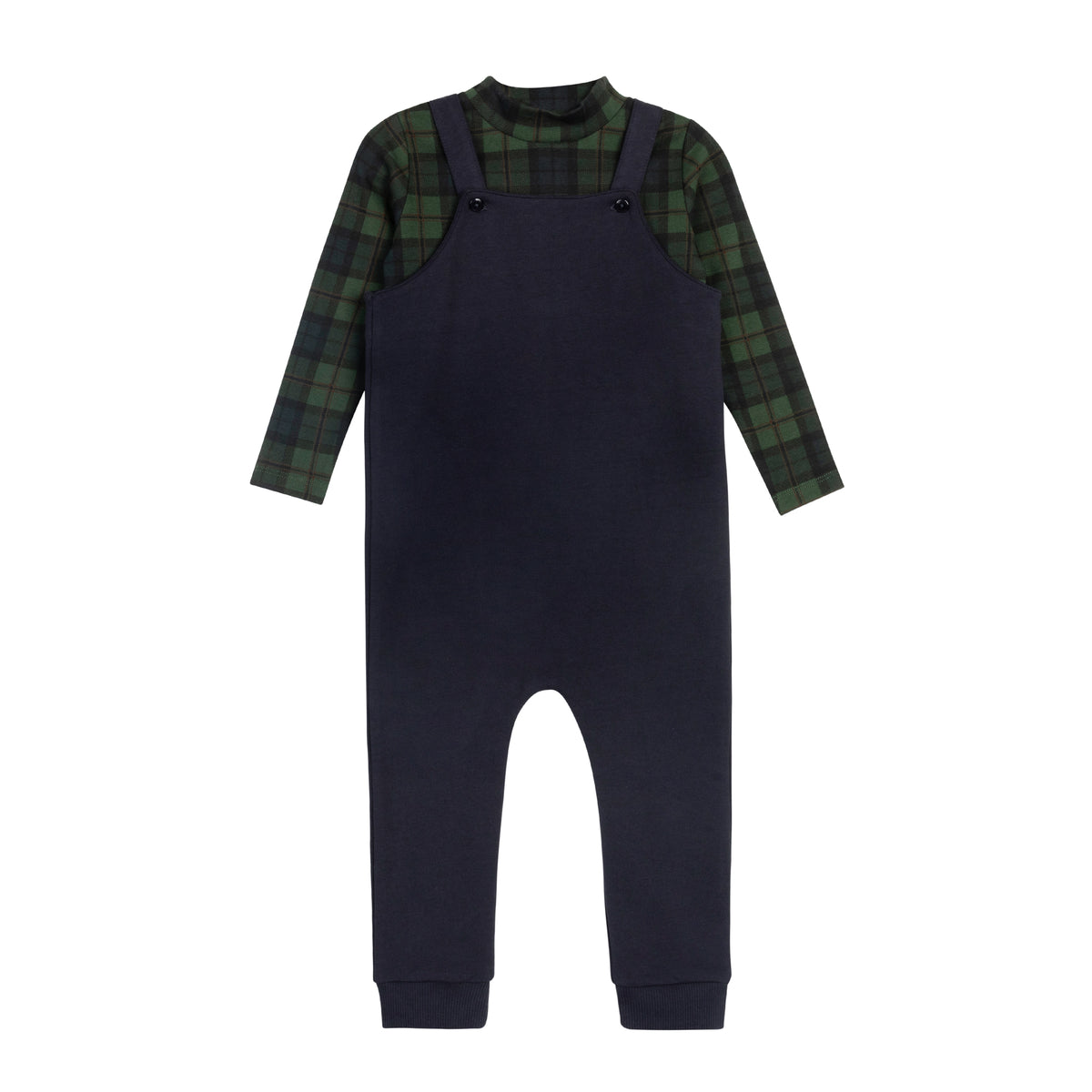Ely's and Co French Terry Scottish Overall with Bodysuit-Navy