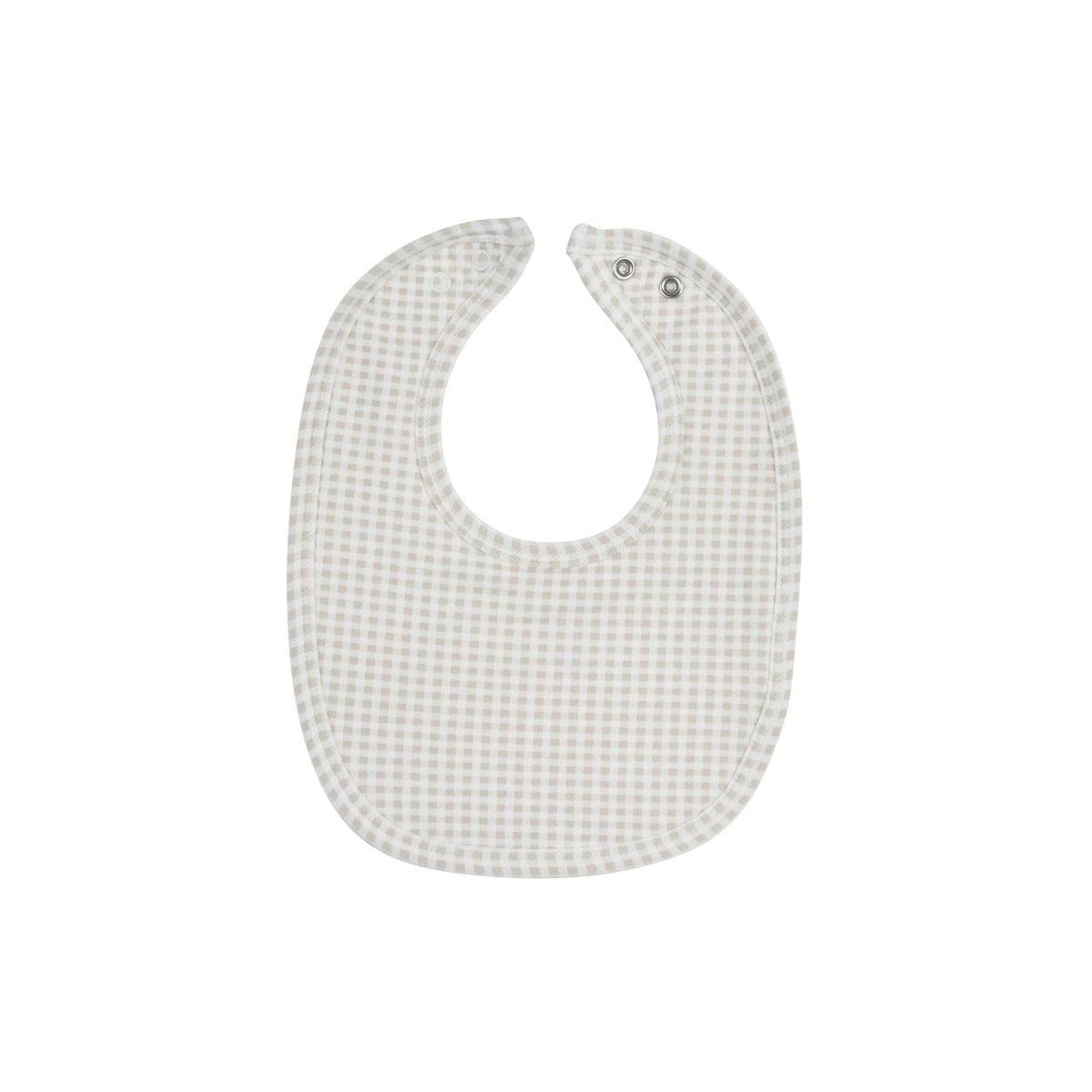 Ely's and Co Gingham Teddy Bib- Tan