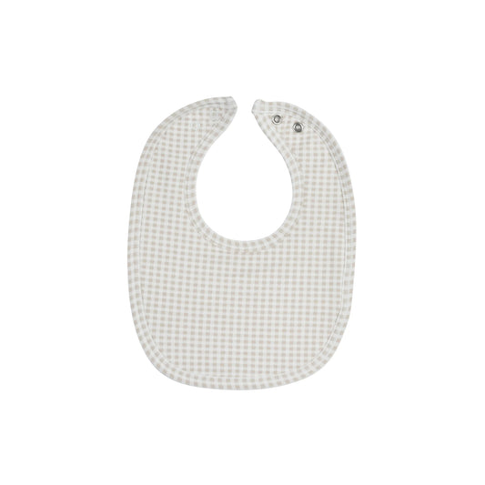 Ely's and Co Gingham Teddy Bib- Tan