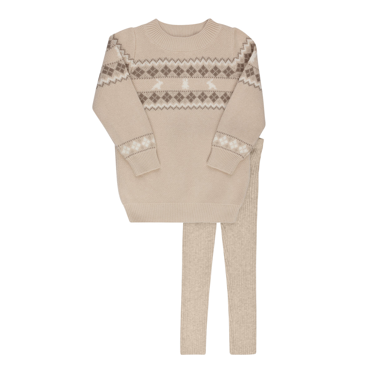 Looms  Fair Isle Collection 2PC- Taupe