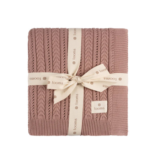 Looms Mauve Cable Pointelle Banket