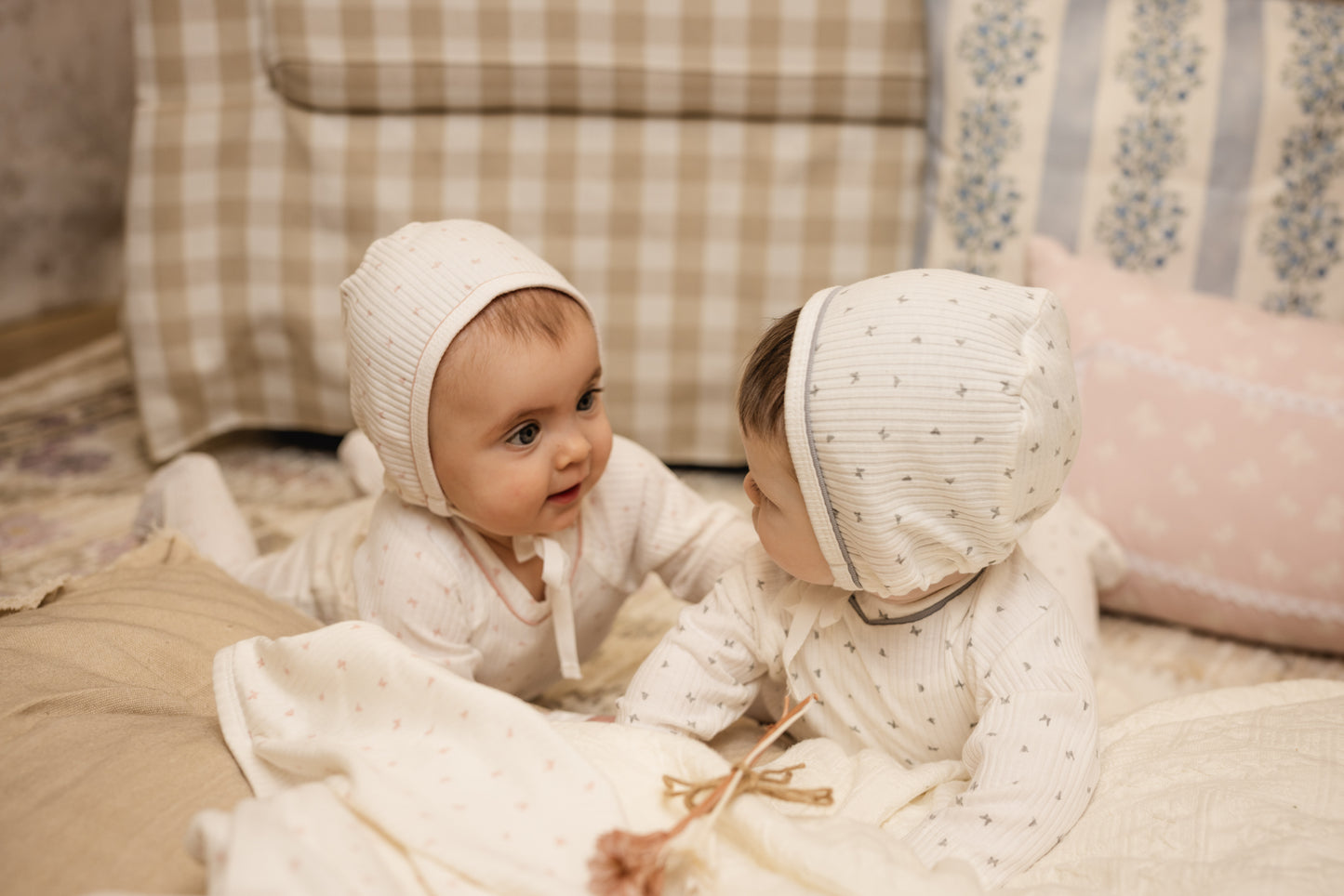 Bondoux Pink Butterfly Print Girls Footie Set