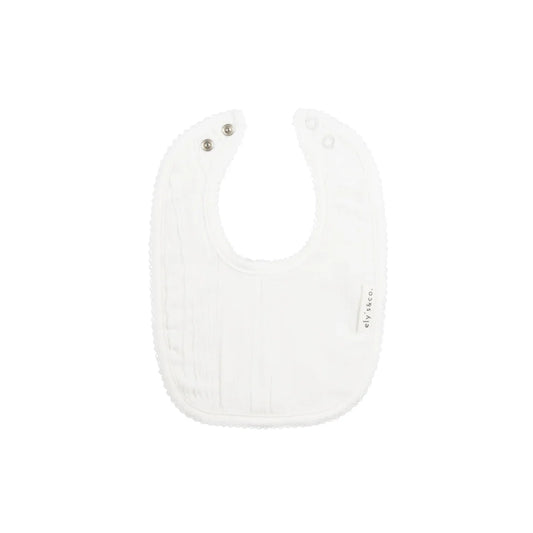 Ely's and Co Baby White Muslin Bib